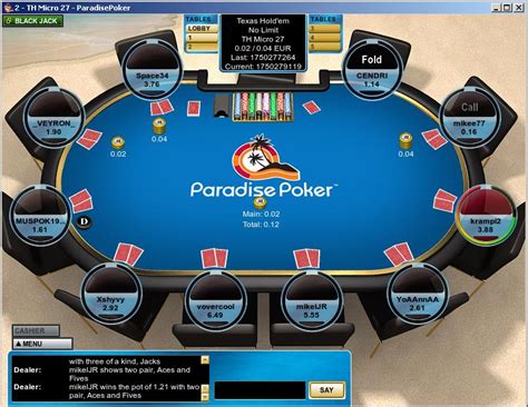 Paradise poker dólar quarto